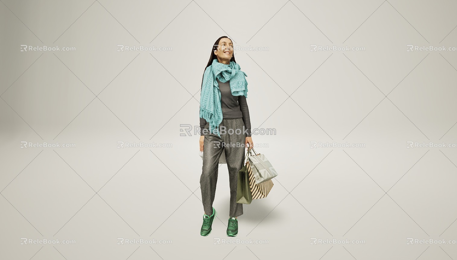 Character man woman shopper 4K map fine model pbr has map 3d model