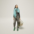 Character man woman shopper 4K map fine model pbr has map 3d model