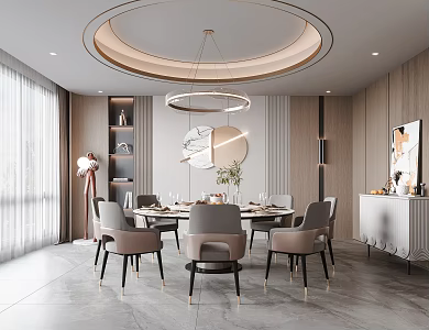 Modern Room Restaurant Room 3d model