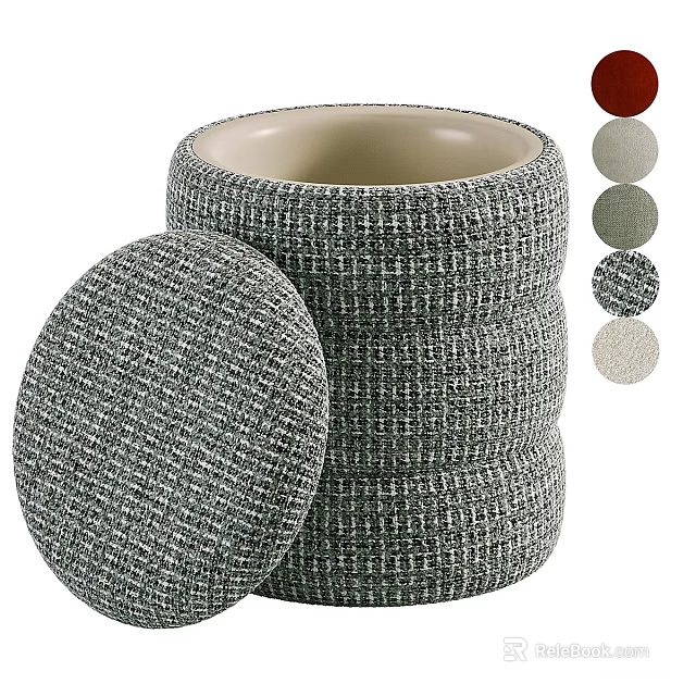 Woven Texture Stool With Removable Lid And Multiple Color Options 3d model