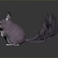 Adorable Purple Chinchilla 3D Character With Fluffy Tail Big Ears And Red Eyes