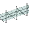 Modern Glass Canopy Design With Metal Frame Support And Panel Structure 3d model