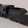Vintage Black Steam Train Model With Coal Car And Number 7493