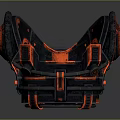 Sci-Fi Mechanical Device Featuring Black Red Circular Structure And Components