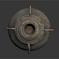 Metallic Two Handled Sculpture With Textured Surface And Classical Base Design