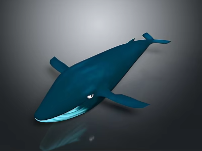 Blue Whale Aquatic Animal With White Belly And Fins Against Gray Gradient Background 3d model