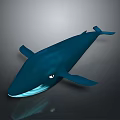 Blue Whale Aquatic Animal With White Belly And Fins Against Gray Gradient Background