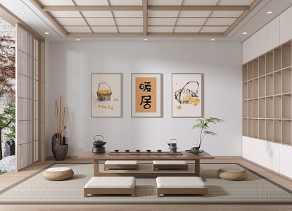 Japanese Tea Room Tea Table 3d model