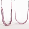 Two Soft Pink Woven Hammocks Hanging In Clean White Background Setting 3d model