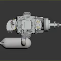 Small Metal Mechanical Engine Device with Cylinder Piston and Fuel Tank Components