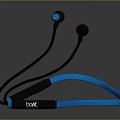 Stylish Wireless boAt Loop Neckband Audio Headphones Blue And Black Sound