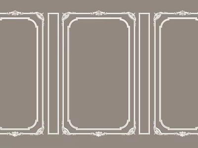 Decorative Lines Frame Design With Elegant Ornate White Borders On Gray Background 3d model