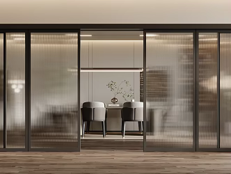 Modern sliding door folding door glass door Changhong glass door 3d model