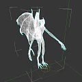 Mythical Demon Creature 3D Model With Bat Wings Horns Claws And Long Limbs