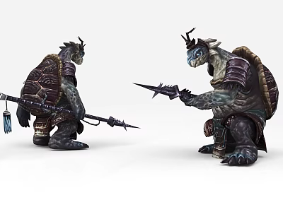 Modern game character turtle general game character 3d model