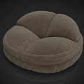 Light Brown Round Velvet Bean Bag Chair For Comfortable Living Room Seating