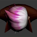 Woman with Pink and White Short Hair in Red Coat 3D Model Bust