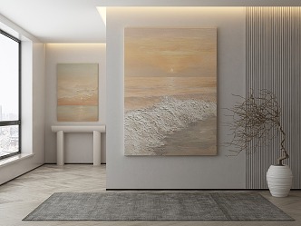 Quiet Landscape Painting Decorative Painting 3d model