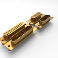 Industrial Connectors with Golden Finish Multiple Pins and Metal Construction for Electrical Use