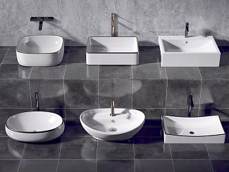 modern wash basin bathroom basin 3d model