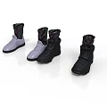 Gray And Black High Top Shoes With Textured Upper Fashionable Footwear