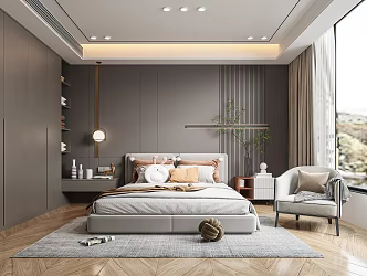 modern ball lamp bedroom 3d model