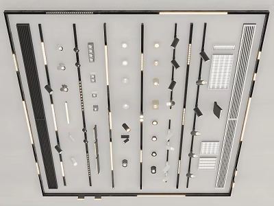 Various Styles Of Downlights And Spotlights For Modern Ceiling Lighting Design 3d model