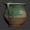Vintage Style Handmade Ceramic Mug With Green And Orange Glaze And Handle