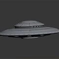 Silver Circular Spacecraft Design With Layered Metallic Structure For Cosmic Exploration