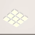 Modern Geometric Square Ceiling Lights Featuring White Black Frames Bright Ambient Lighting 3d model