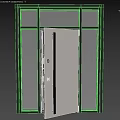 Modern Swing Door Design With Glass Panels And Black Frame For Interior Use