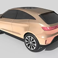 Sleek Modern Crossover Car With LED Headlights Golden Exterior And Multi Spoke Wheels