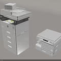 Smart Machines White Multifunctional Printers With Drawers And Control Panels For Office Use 3d model