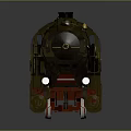Vintage Steam Train with Red Wheels and Gold Accents on