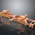Golden Commercial Equipment Mechanical Structure With Multiple Connecting Parts And Brackets For Industrial Use