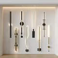 Modern Wall Lamps with Various Stylish Designs Displayed on Interior Wall 3d model
