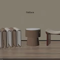 Pallform Various Design Stools With Stackable Round And Curved Wooden Seats