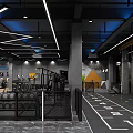 Modern Fitness Gym Interior With Rows Of Stationary Bikes And Mirrored Walls