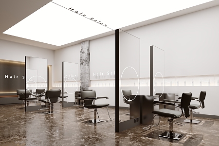 Beauty salon broken wall-Ji beauty salon baroque haircut shop 3d model