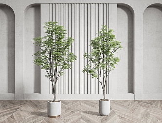 Modern potted plant potted combination 3d model