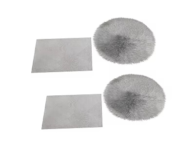 Soft Fluffy Stylish Shaped Rugs Featuring Square And Round Designs For Home Decor 3d model