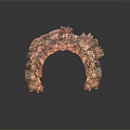 Natural Stone Arch Structure With Organic Curved Design And Rough Reddish Brown Texture 3d model