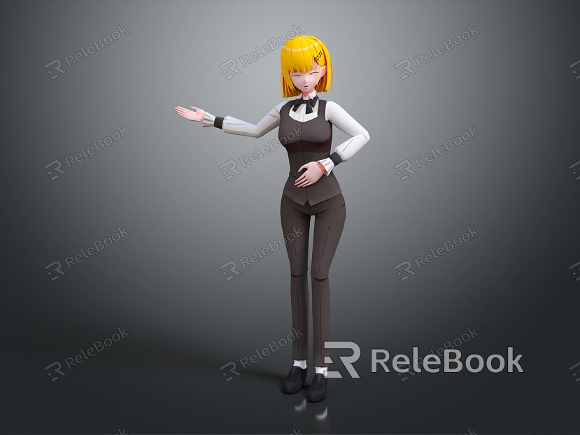 Woman Waitress Cartoon Woman Cartoon Waitress Tailor Cook Niang Cartoon Characters Women model