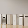 Modern Home Recycling Bins In Different Colors With Recycling Symbols For Living Space