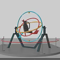 All in One Machine With Blue Circular Ring Red Yellow Tracks And Supporting Frame