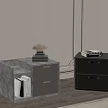 Gray Modern Nightstands With Drawers Storage Shelf And Books On Top
