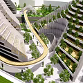 Modern Industrial Factory Building with Green Vertical Gardens Multi Storey Design and Landscaped Surroundings