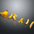 Various States of Banana Fruits with Whole Peeled and Peel Varieties