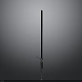 Medieval Sword With Black Blade Blue Guard And Brown Hilt