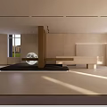 Modern Lounge Area With Comfortable Sofa Chairs Large Windows Wooden Ceiling And Area Rug
